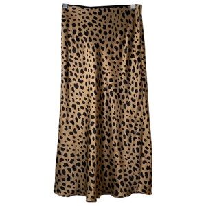 Réalisation Par - mid- length cheetah skirt